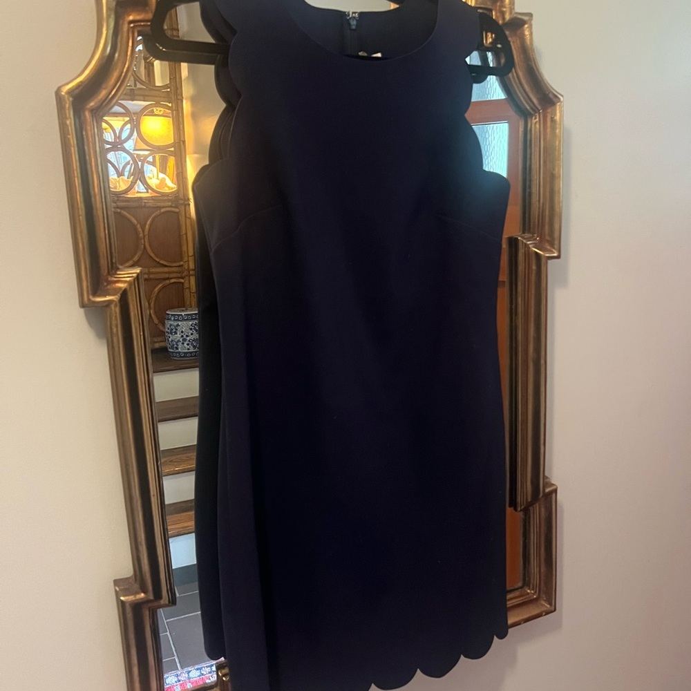 J. Crew Navy Scalloped Mini Dress
